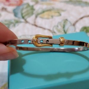 Artisan Sterling and 14k Gold Bracelet w Buckle